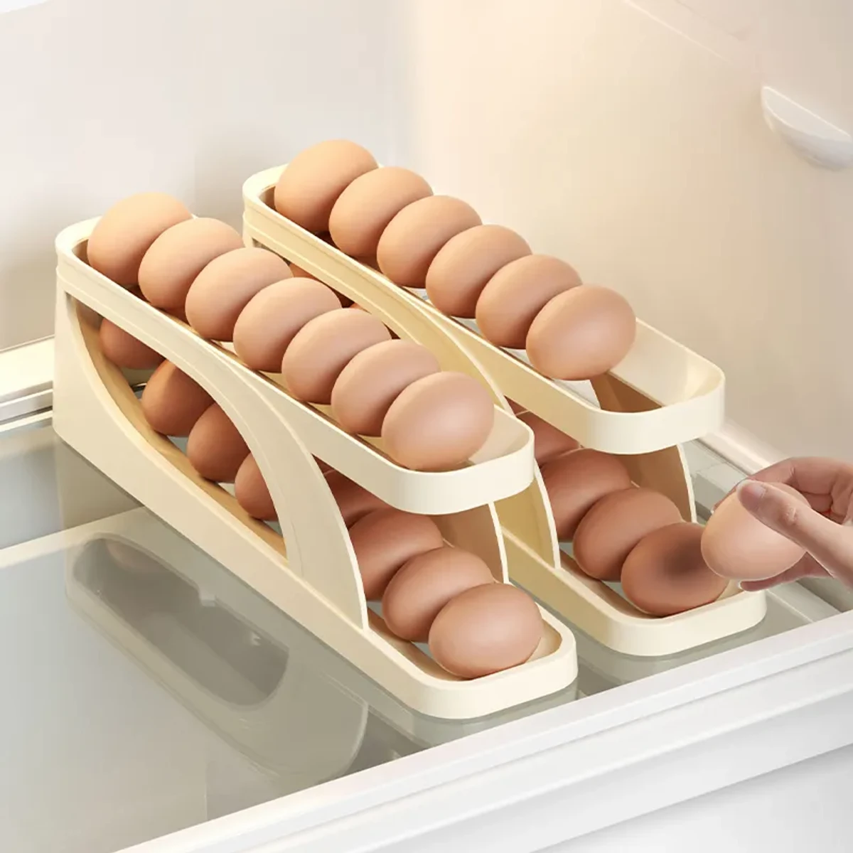 Plastic Automatic Rolling Egg Dispenser Holder (1 pcs)