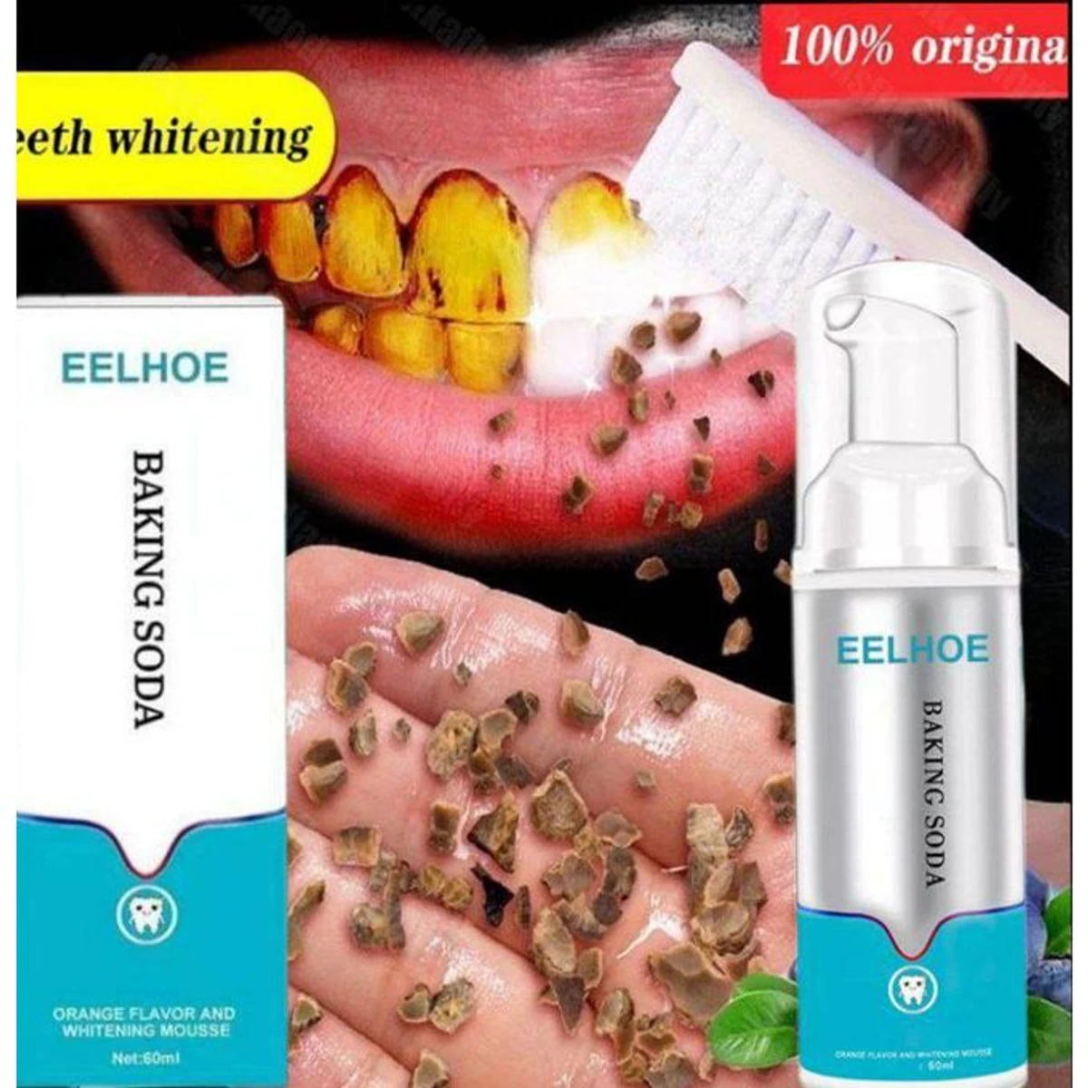 Tartar Remover Teeth Whitening Baking Soda Mousse Foam Toothpaste