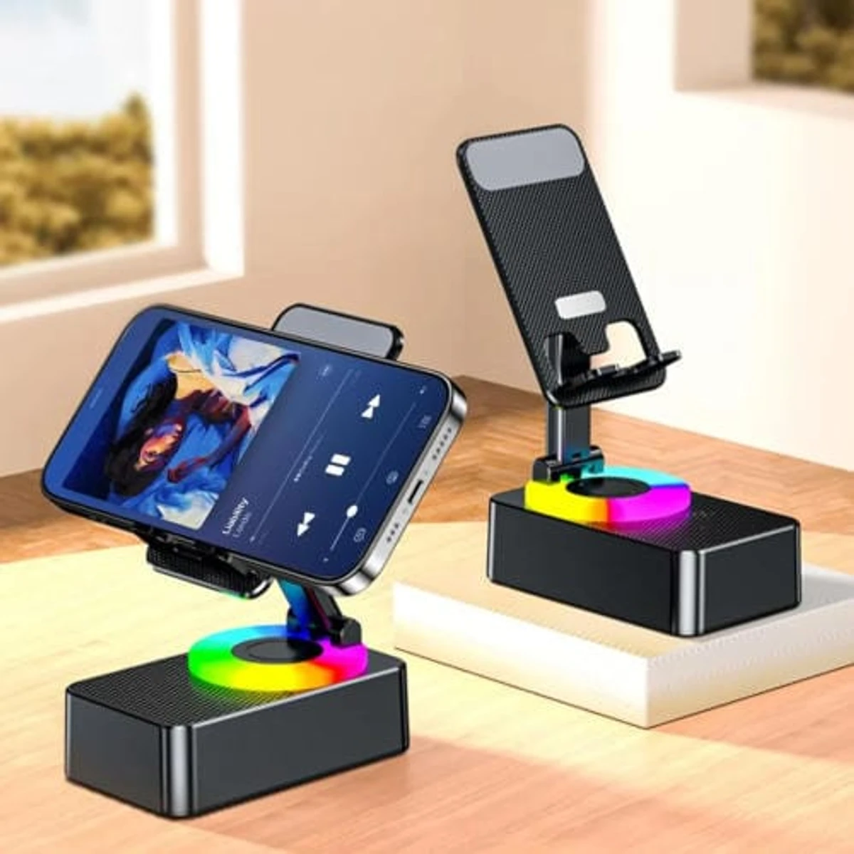 Phone Holder With Power Bank & Music Box